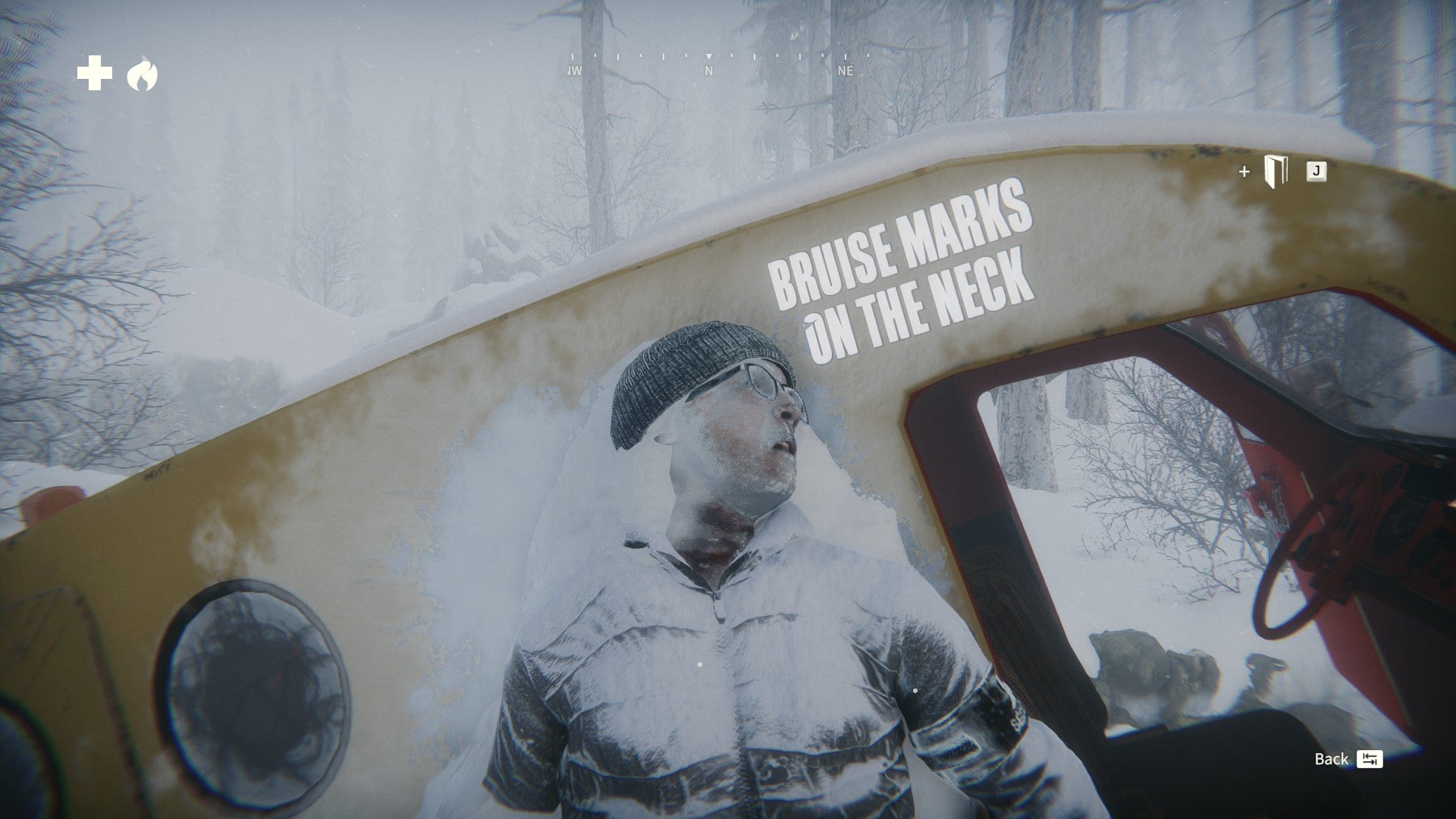 examining a dead body leaning against a car in Kona 2