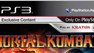 Mortal Kombat PS3 box art appears, complete with Kratos