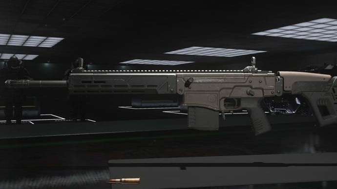 A close-up of the KVD Enforcer from Modern Warfare 3.