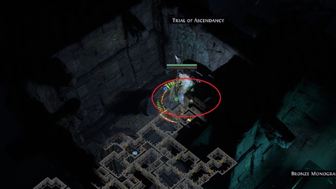 A example of a Trial of Ascendancy entrance location in Path of Exile
