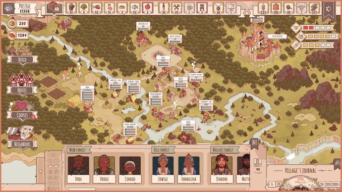 a zoomed out overview of the town in Lakeburg Legacies