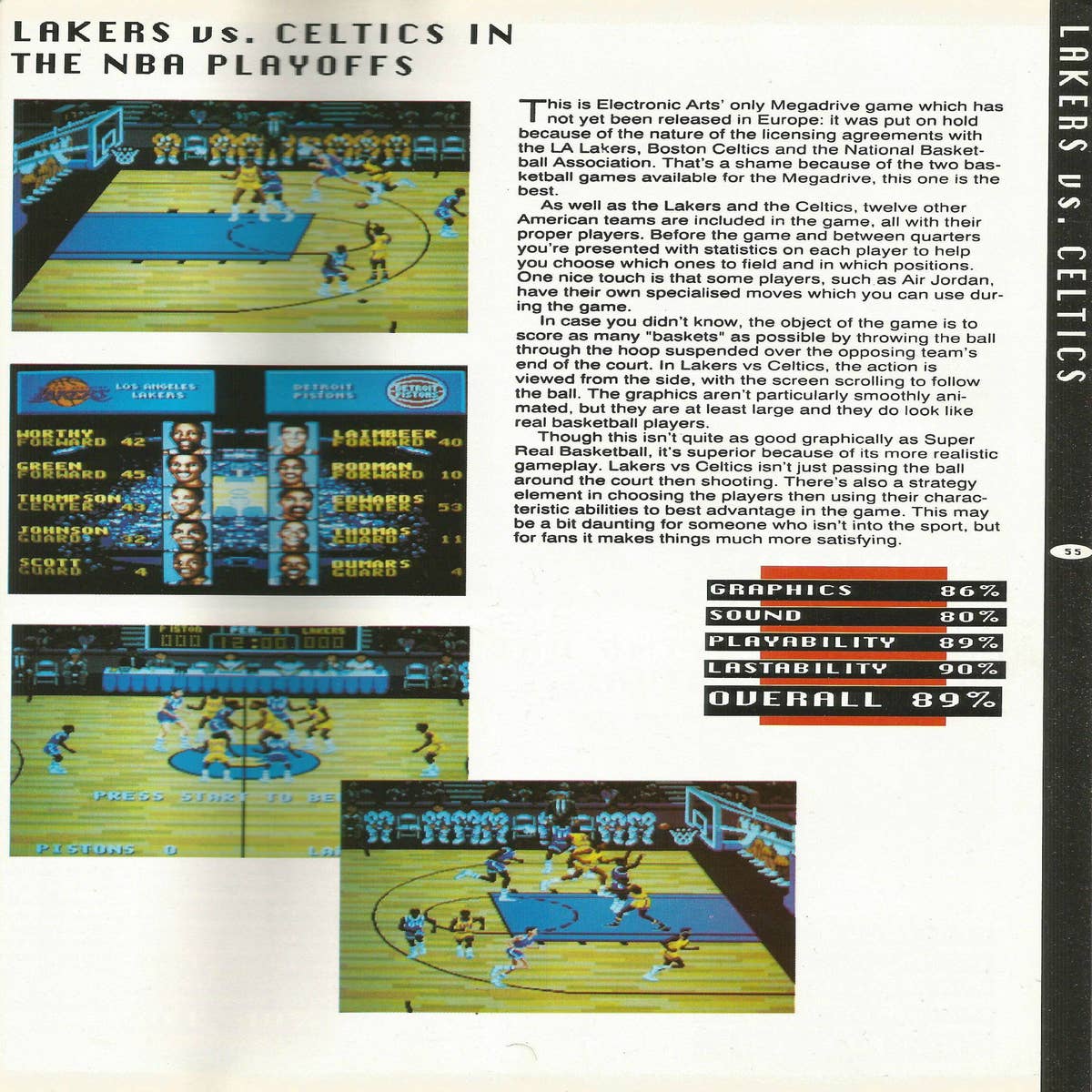 Sega_Junkie on X: Sega Megadrive Lakers Versus Celtics and the NBA  Playoffs (PAL) and Sega Megadrive World Championship Soccer 2 Blue Spine  (PAL).  / X