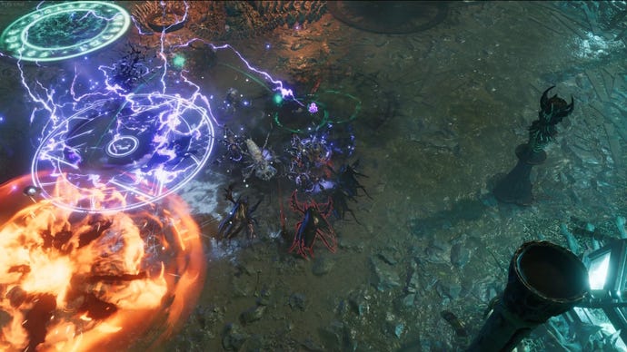 A runemaster casts lots of elemental spells on monsters in Last Epoch