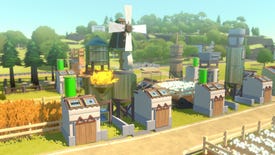 A street, windmill and farm in blockchain game Legacy