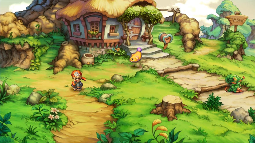 A lovely house in a Legend of Mana remaster screenshot.