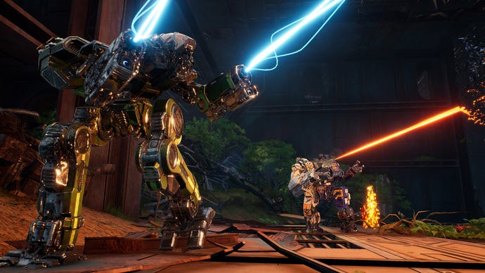 A shooty mech in Mechwarrior 5 Mercenaries.