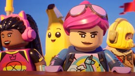 Minifig characters gaze out in Lego Fortnite