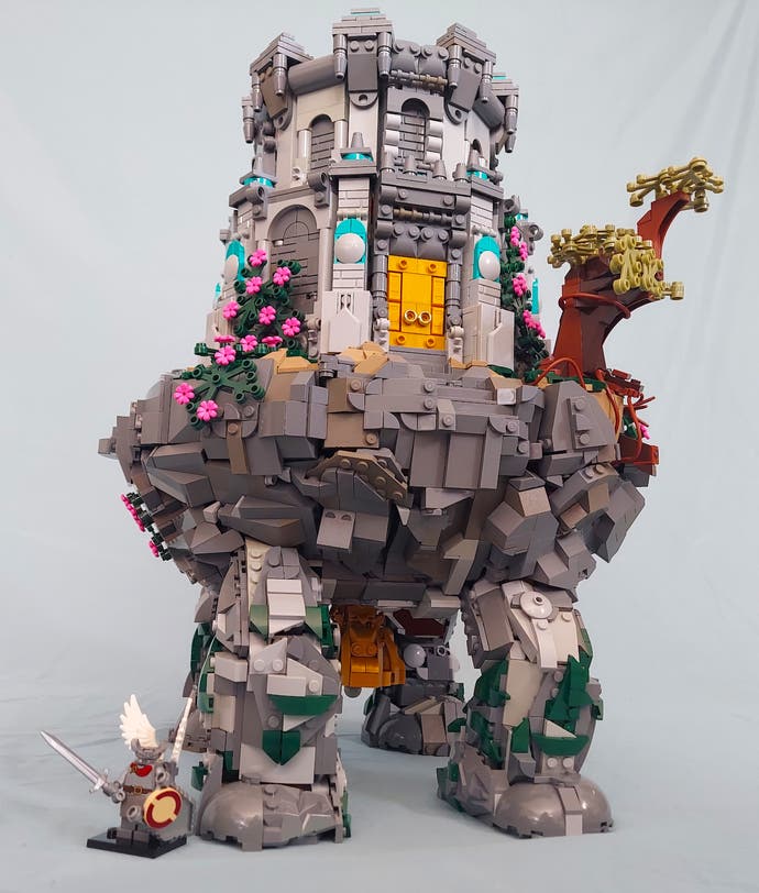 Full view of the Lego walking mausoleum