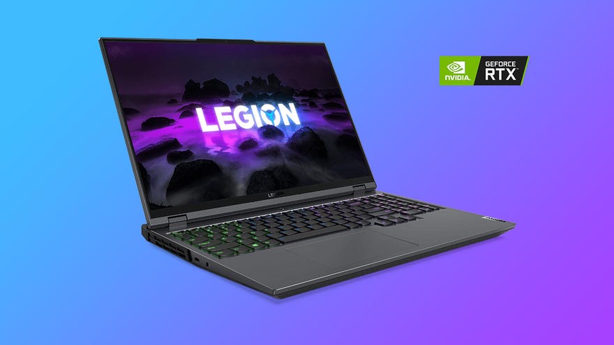 a photo of a lenovo legion 5 gaming laptop with rtx 3070 graphics card