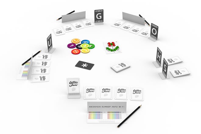 Letter Jam board game gameplay layout