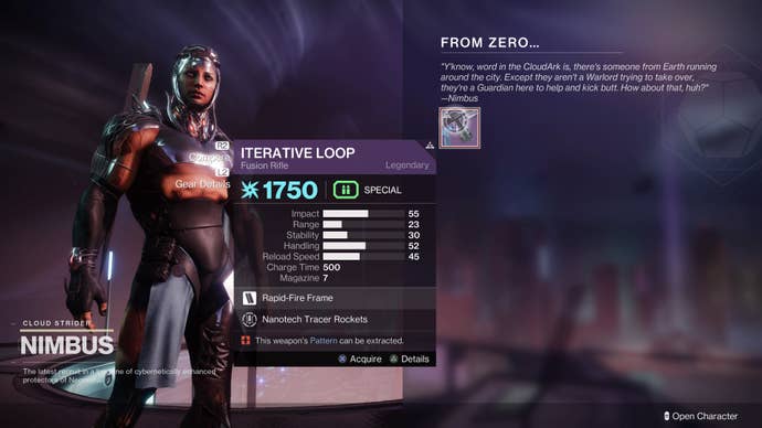 From Zero quest reward in Destiny 2: Lightfall