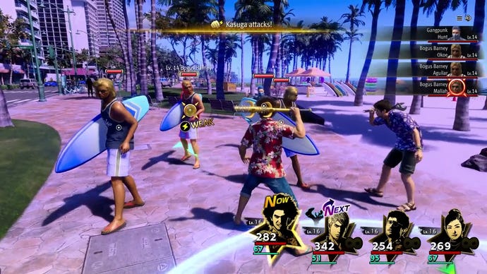 A battle scene from Like A Dragon: Infinite Wealth