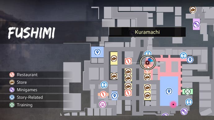 Like a Dragon Ishin, Prize Wheel stall map location in Fushimi