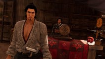 Like a Dragon Ishin, Ryoma is standing by the Prize Wheel stall