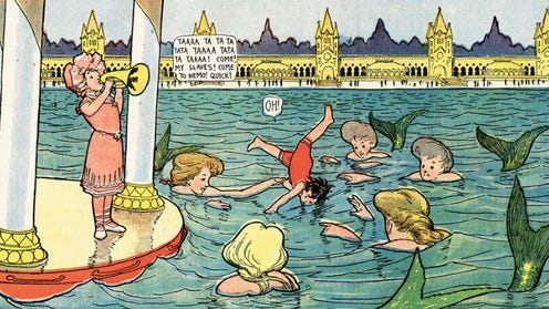 Cropped Little Nemo comics panel featuring mermaids