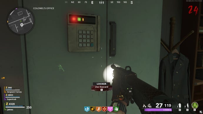 An example of an openable locker in the Firebase Z Colonel's Office.