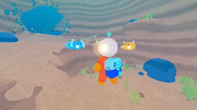 A diver befriends two alien loddles in Loddlenaut