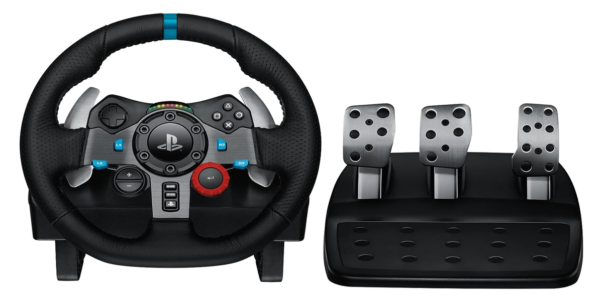 Get the Logitech G29 Driving Force wheel and pedals combo for half