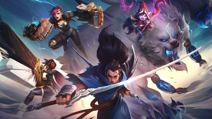 League of Legends characters pose for battle