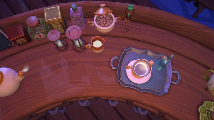 A top down view of a tea making station in Loose Leaf