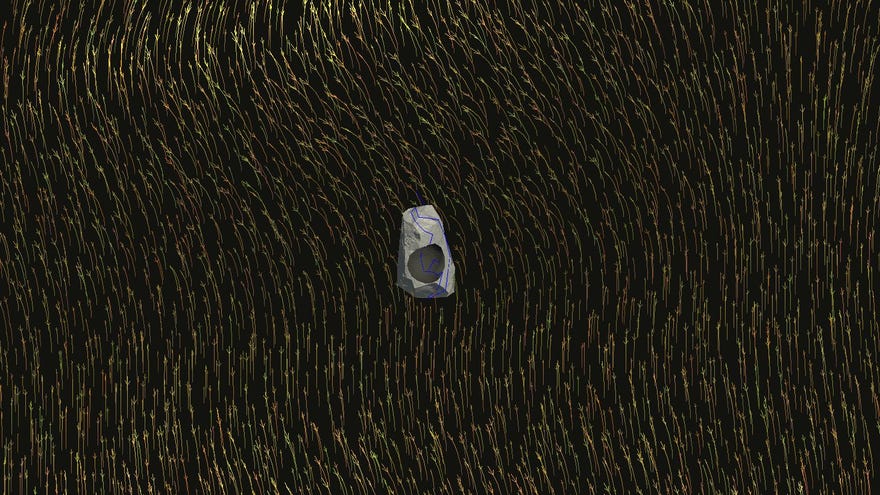a close up of a strange angular standing stone, surrounded by waving corn, in browser game Peter Talisman: Lord Of The Harvest
