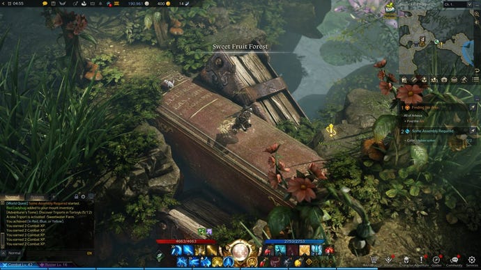 The player character in Lost Ark has been shrunk down for a section of the game taking place in Tortoyk, and runs across a bridge mad from a book turned on its side
