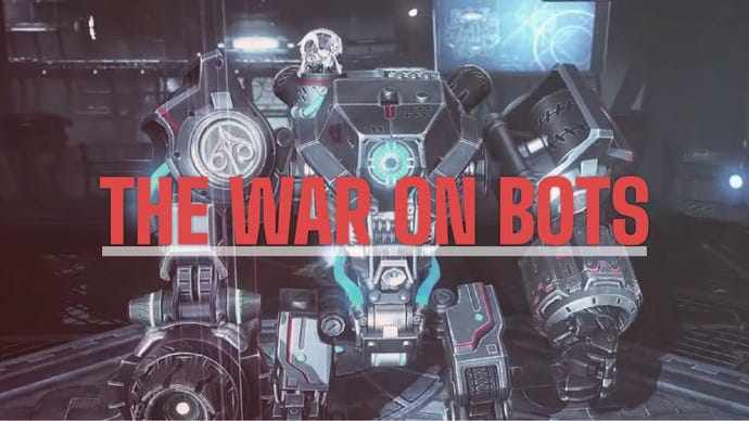 Lost Ark robot with headline text reading "The War on Bots"