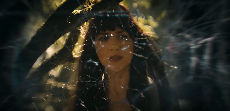 Still image from Madame Web trailer