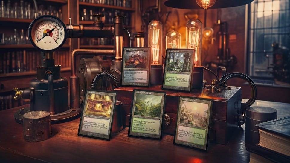 Advertising art for Magic: The Gathering that uses AI-generated elements