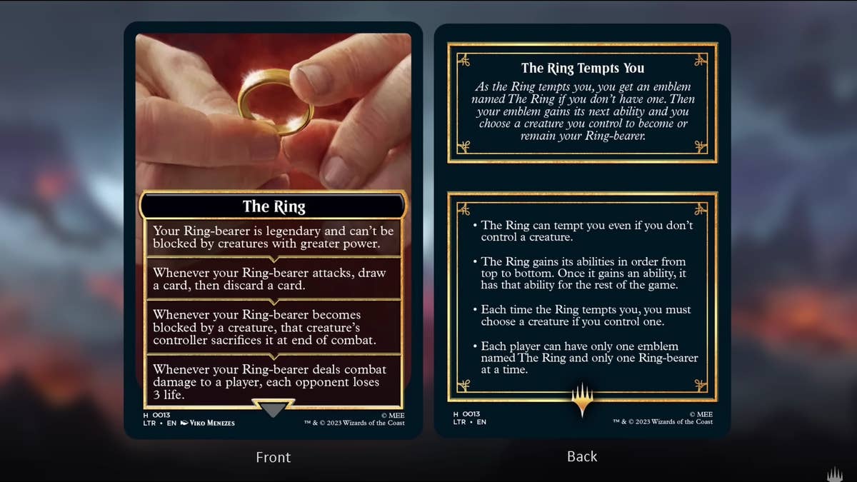 wapen Vervelen voor de hand liggend The One Ring's temptation gets a fullblown card mechanic in MTG's Lord of  the Rings crossover | Dicebreaker