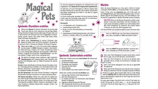 Artwork for Magical Pets RPG.
