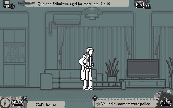 In Makoto Wakaidos Case Files Trilogy steht ein Mann in einer Wohnung