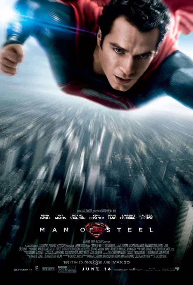 Poster of Man of Steel featuring Superman flying