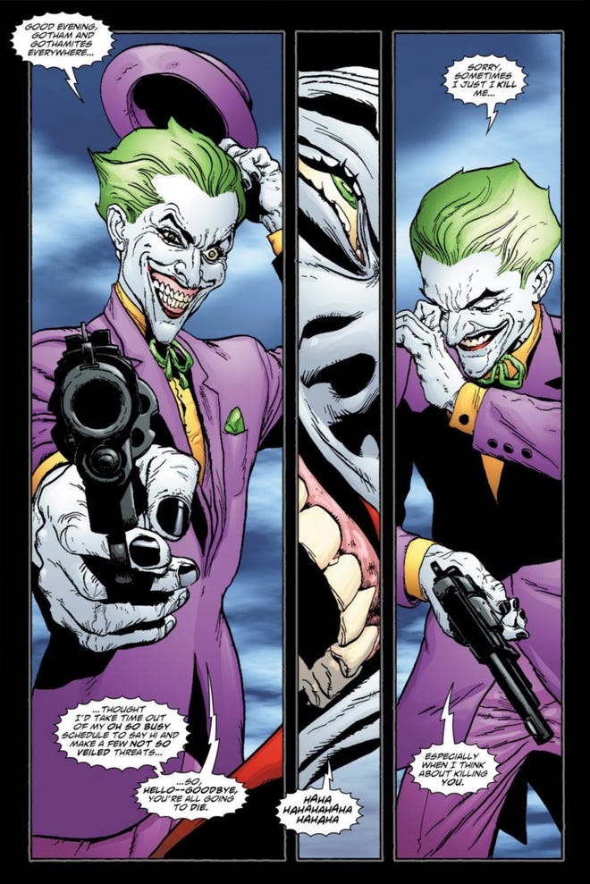 The Joker announces himself to Gotham