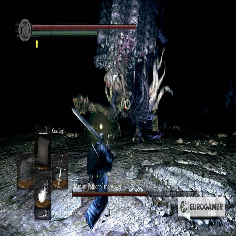 The Dark Souls wiki has a hidden face bandit who's casually been defacing  bosses
