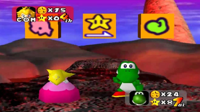 A screenshot of Chance Time from Mario Party 2