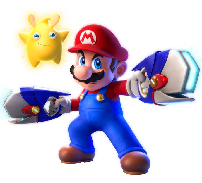 Mario and his spark in Mario + Rabbids Sparks of Hope.
