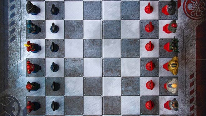 Marvel Collectors Chess Set board