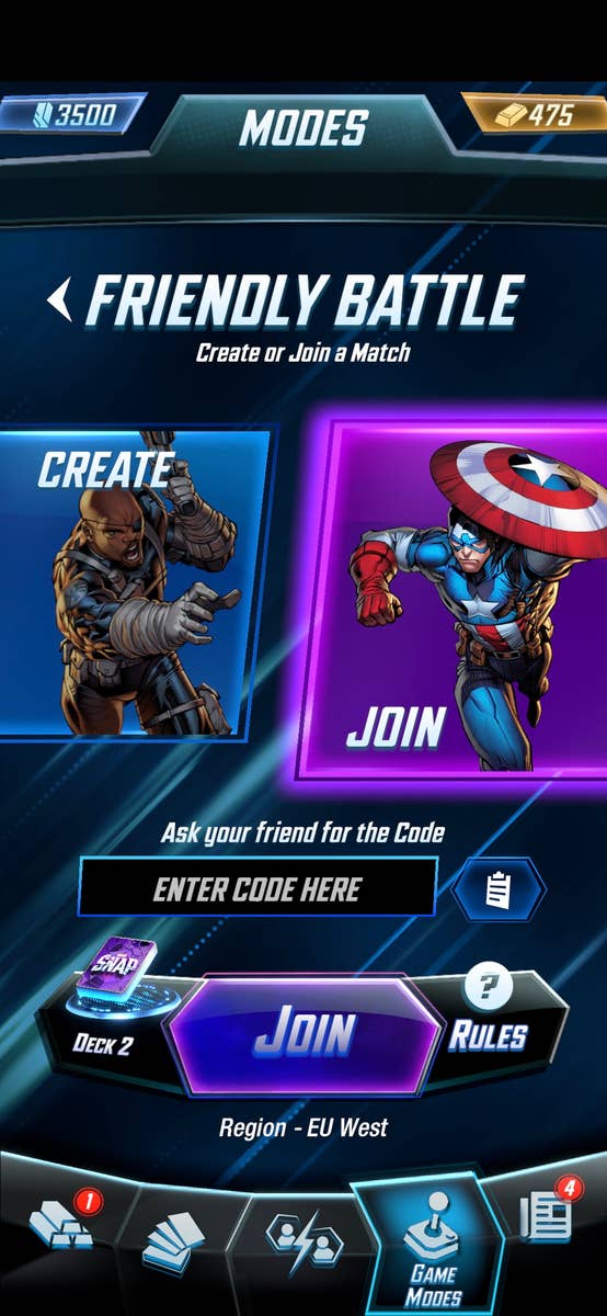 How to use Marvel Snap Battle Mode to play with friends