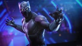 A screenshot of Black Panther bearing his claws in the Wakanda expansion for Marvel's Avengers