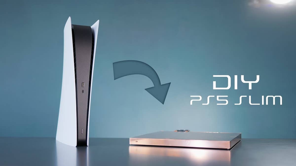 DIY PS5 Slim hides a water-cooling brick behind a TV cabinet, almost melts