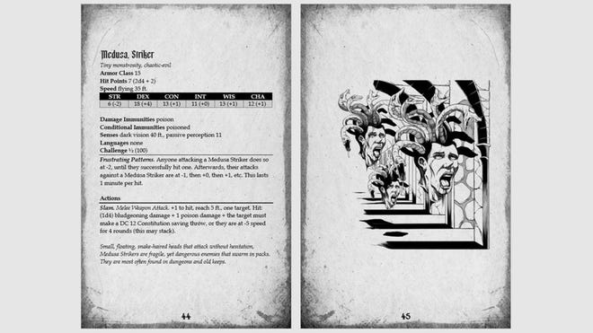 The medusa page for the Nightworld TRPG supplement