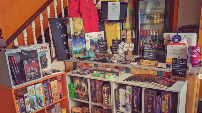 An image of the inside of the board game cafe Meeple Perk