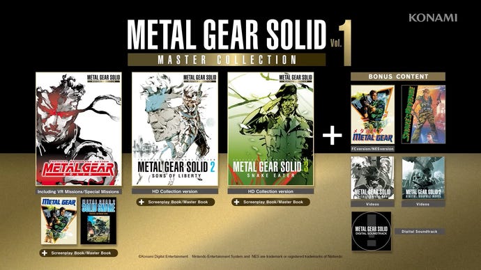 The contents of Metal Gear Solid: Master Collection Vol. 1