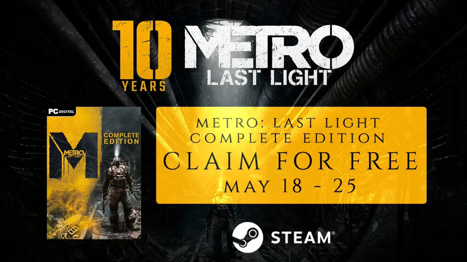 Metro: Last Light Redux está gratuito para PC