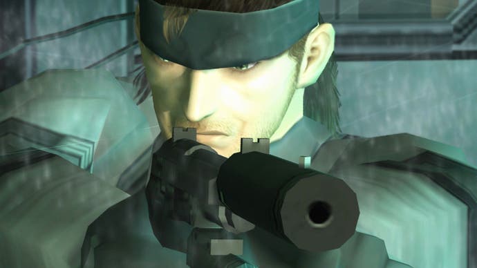 Primo piano di Snake in Metal Gear Solid 2