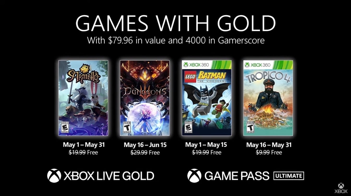 Microsoft game shop with gold