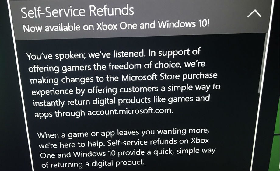 Refund game on sale microsoft store