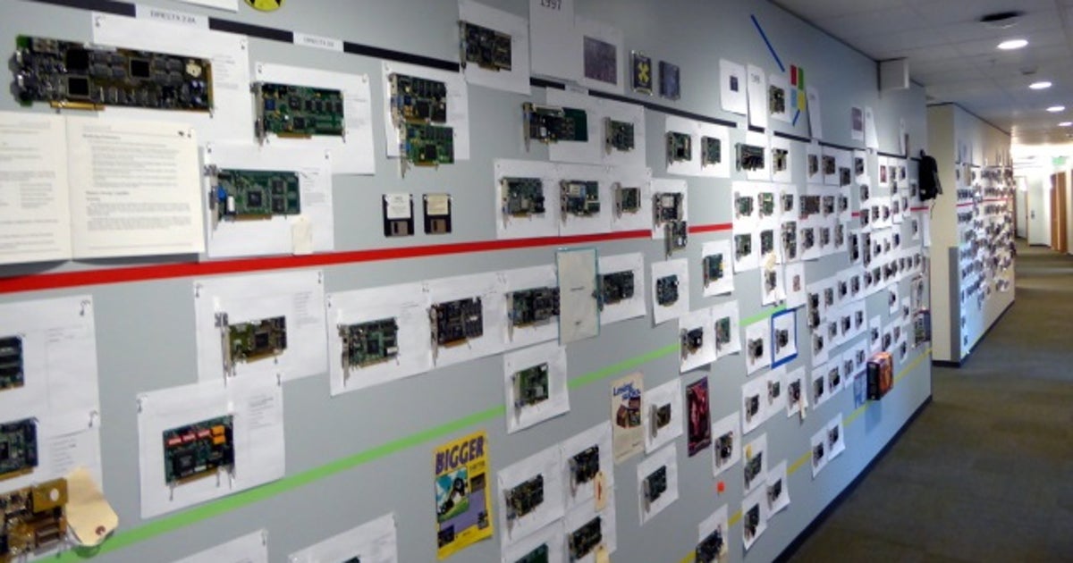 Microsoft show off their wall of GPU history | Rock Paper Shotgun