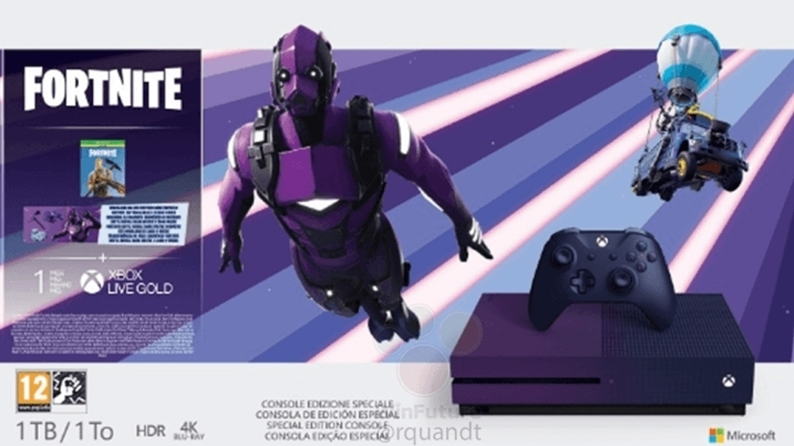 Microsoft will soon release a purple Fortnite Xbox One S, new leak reveals